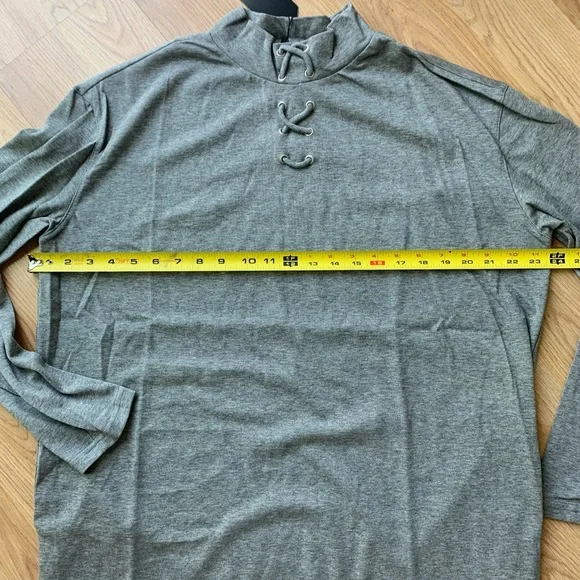 NEW Light Grey High Neck Sweater Lace Up Detail L - Picture 5 of 8